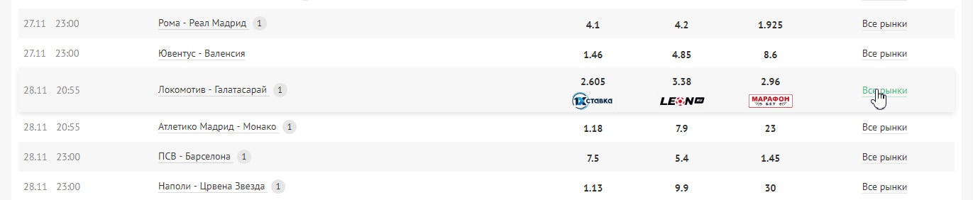 Ставки на П1,Х и П2 на SocialBet можно делать прямо в матч-центре, даже на несколько матчей одновременно.