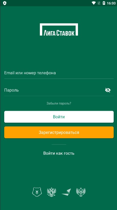 Регистрация в приложении БК Лига Ставок
