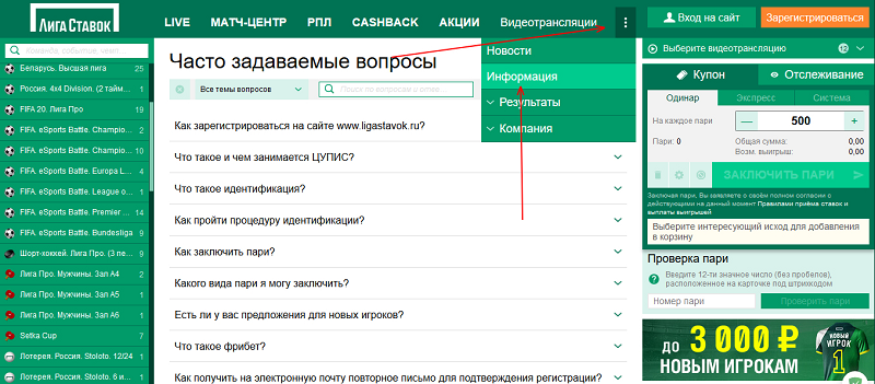 Саппорт БК Лига Ставок